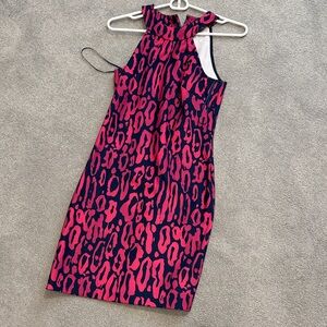 Trina Turk Pink and Blue Patterned Dress